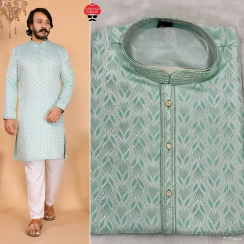 Designer Men’s Kurta Pyjama Set – Premium Collection 4