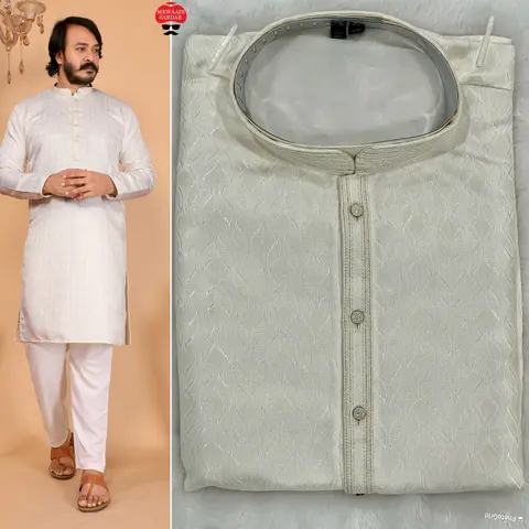 Designer Men’s Kurta Pyjama Set – Premium Collection 3