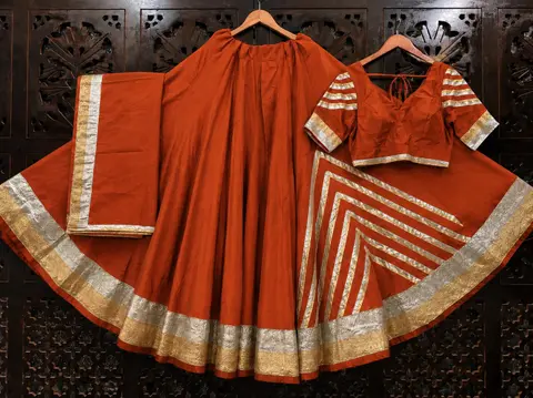 Stunning Gotta Patti Lehenga Choli Dupatta Set | Navratri & Festive Wear 7