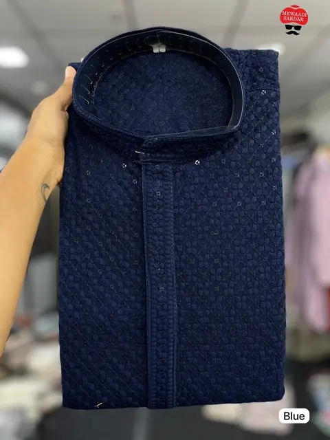 Lucknowi Chikankari Men's Kurta 6