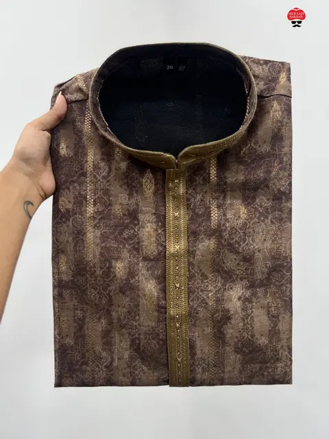 Premium Wedding & Festival Kurta Pajama Set | Men's Silk Jacquard Ethnic Wear 2
