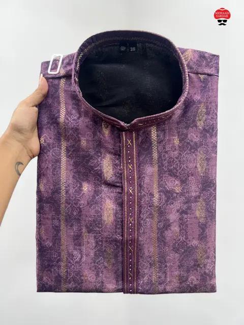 Premium Silk Jacquard Kurta Pajama Set for Men | Festive Ethnic Wear 2