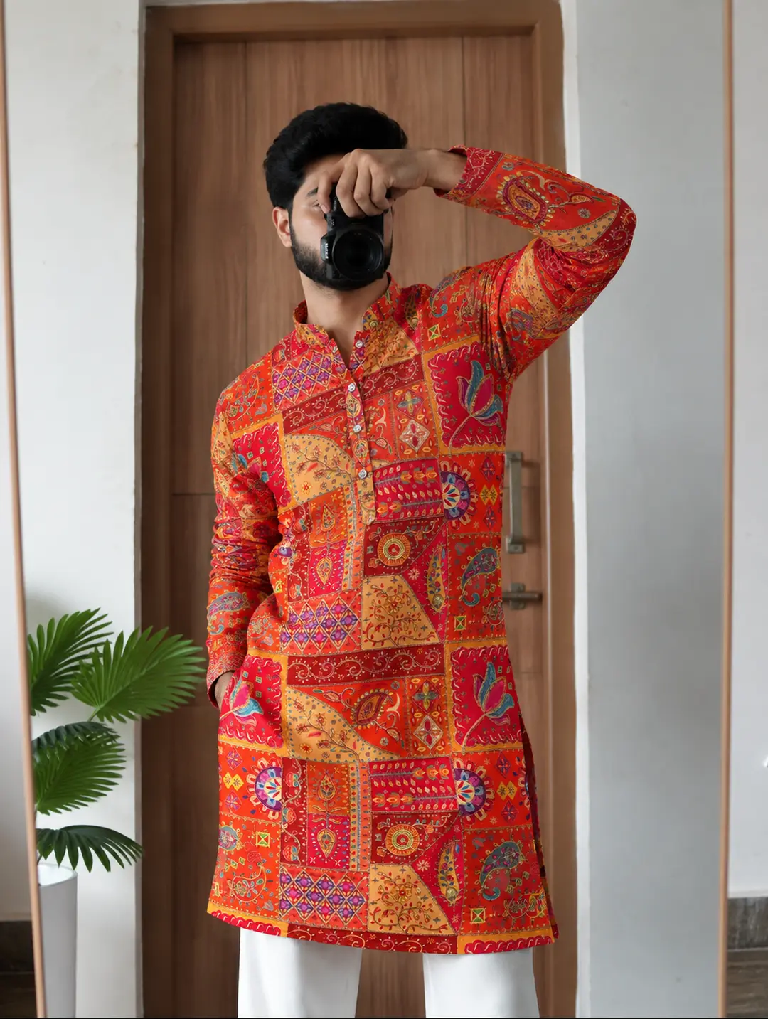 Ethnic designer kurta with polo pants 1