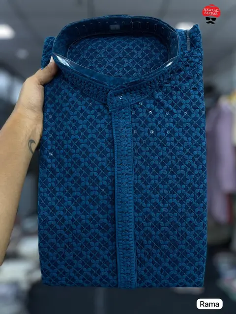 Lucknowi Chikankari Men's Kurta 3