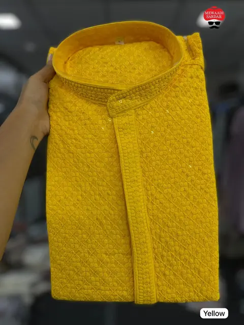 Lucknowi Chikankari Men's Kurta 2