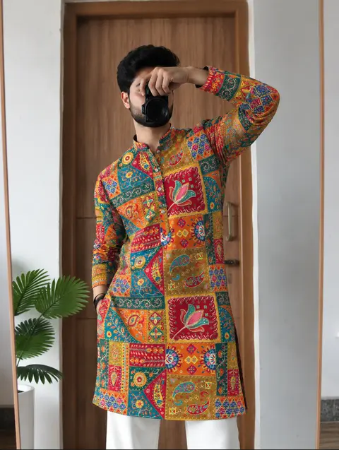 Aesthetic designer kurta with polo pants 2