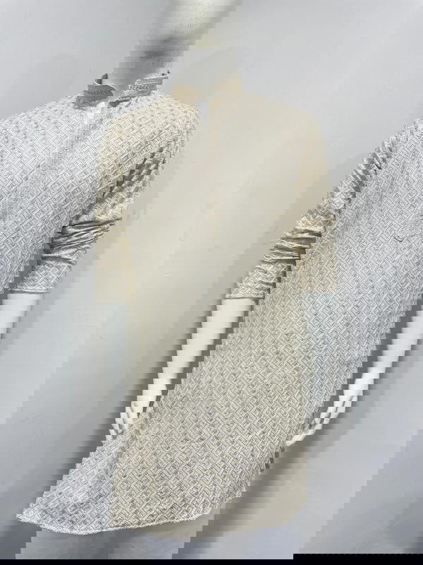 White Designer Men’s Rayon Kurta Pyjama for Festivals & Functions