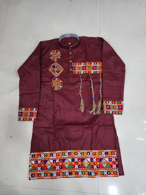 Navratri Special Gamthi Work Kurta with Real Mirror | Men’s Ethnic Wear 2