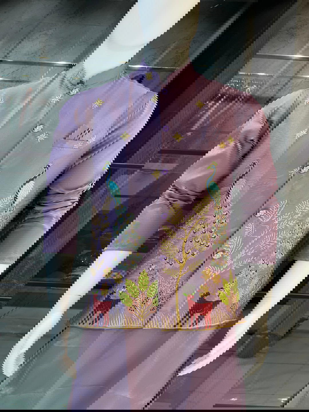 Men’s Kurta Koti Pyjama Set with Heavy Embroidery 1