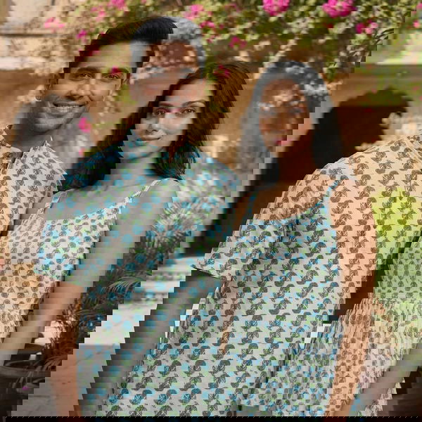 Matching printed dress for couple