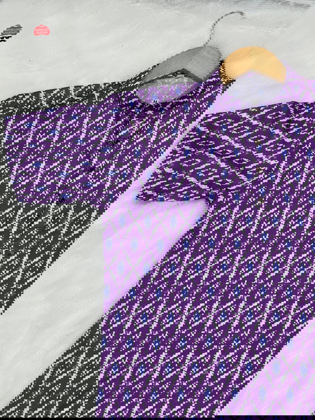 Modern Ethnic Short Kurta for Men – Printed Cotton 1