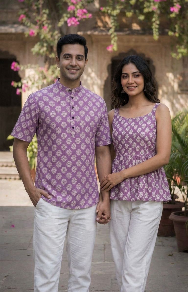 Cotton shirt top combo - twinning 1