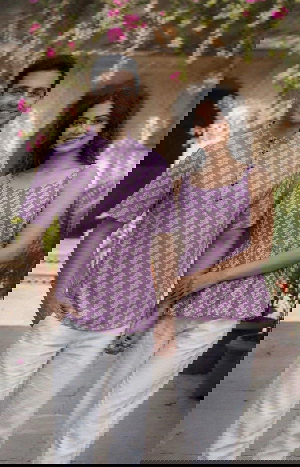 Cotton shirt top combo - twinning