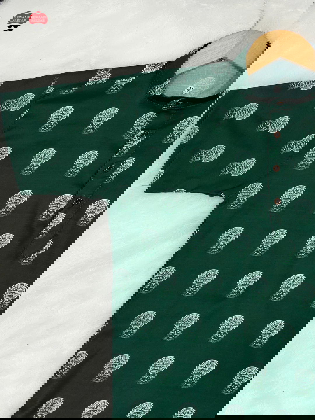 Best-Selling Men’s Printed Cotton Short Kurta 1