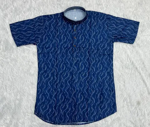 Stylish Half Sleeve Printed Kurta for Men – Modern Ethnic Fashion 2