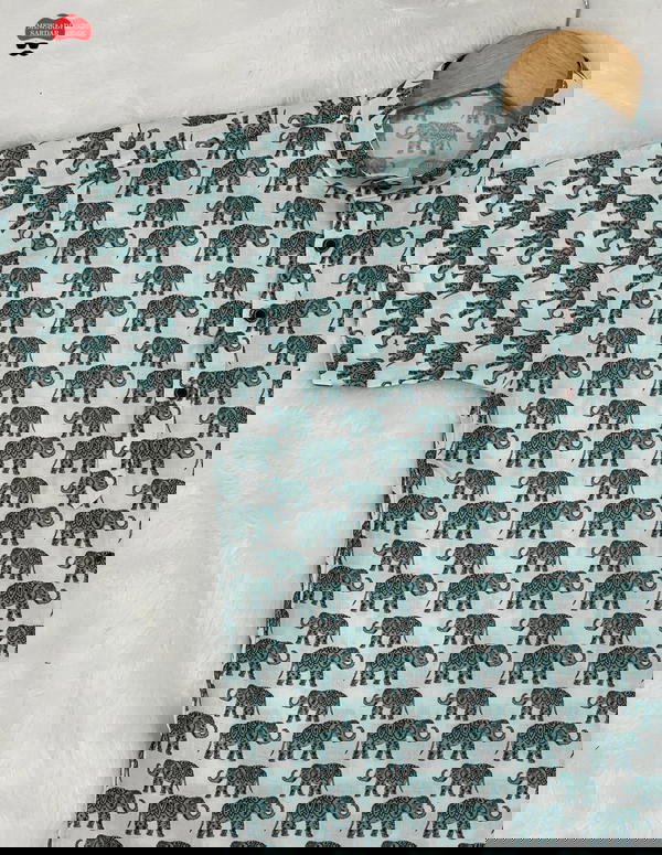 Premium Printed Cotton Short Kurta for Men