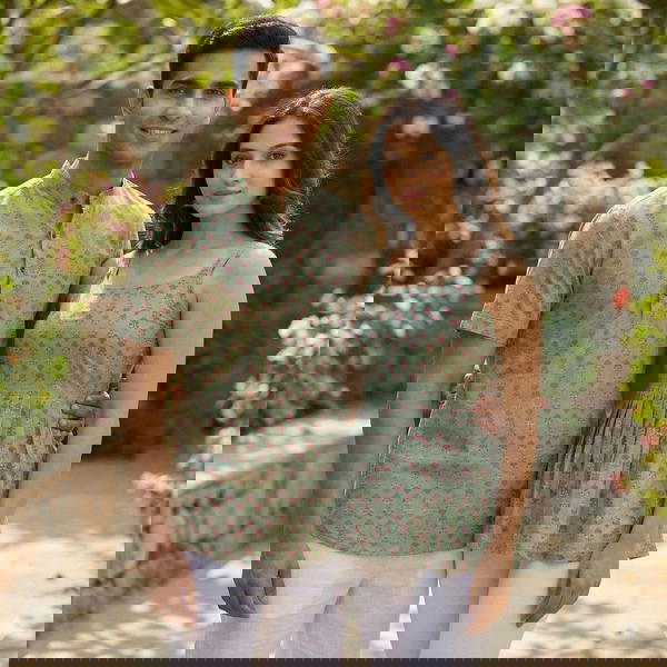 Couple matching shirt and top