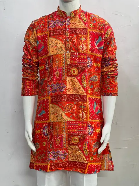 Ethnic designer kurta with polo pants 2