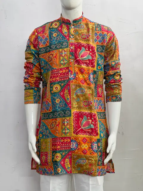 Aesthetic designer kurta with polo pants 1