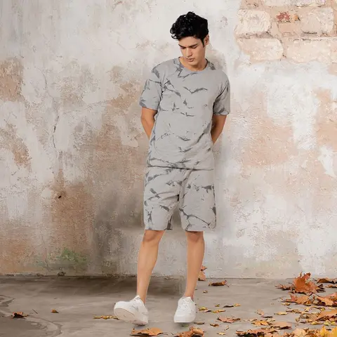 Men's Pure Cotton Tie Dye Night Suit – T-Shirt & Shorts Set 2