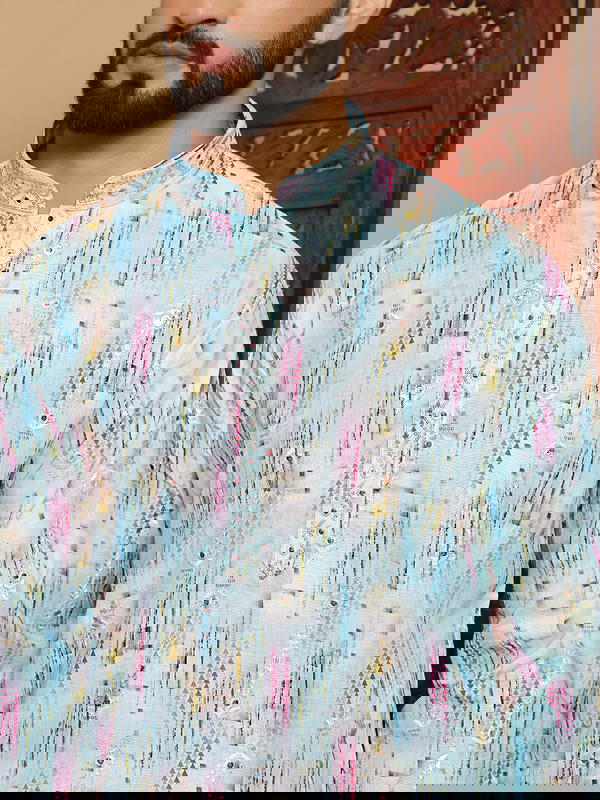 Designer Festive Kurta with Embroidery & Sequins