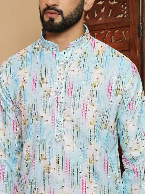 Designer Festive Kurta with Embroidery & Sequins 2