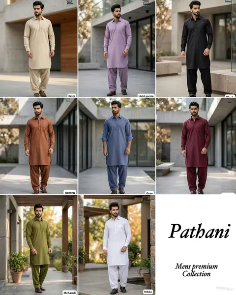 Men’s Pathani Kurta Salwar in Premium Cotton 1