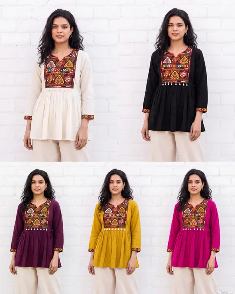 Navratri Short Kurti, Garba Top, Dandiya Dress, Gujarati Top 7