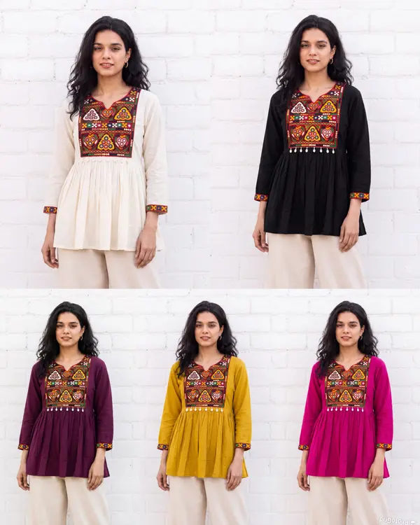 Navratri Short Kurti, Garba Top, Dandiya Dress, Gujarati Top