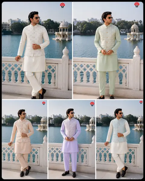 Wedding & Festival Special Jacquard Koti Kurta Set 3