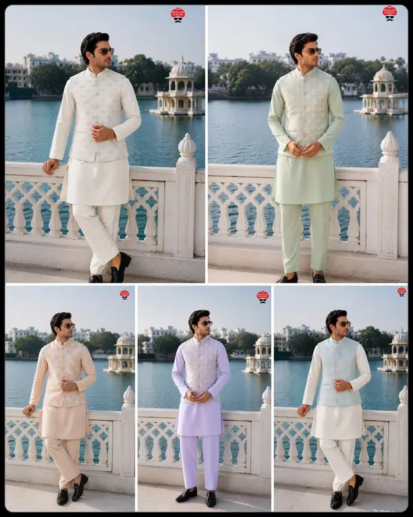 Wedding & Festival Special Jacquard Koti Kurta Set