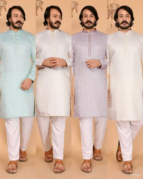 Designer Men’s Kurta Pyjama Set – Premium Collection 2