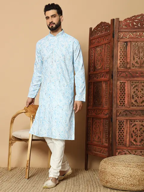 Stylish Men’s Festive Kurta pyjama - Cotton Fabric 3