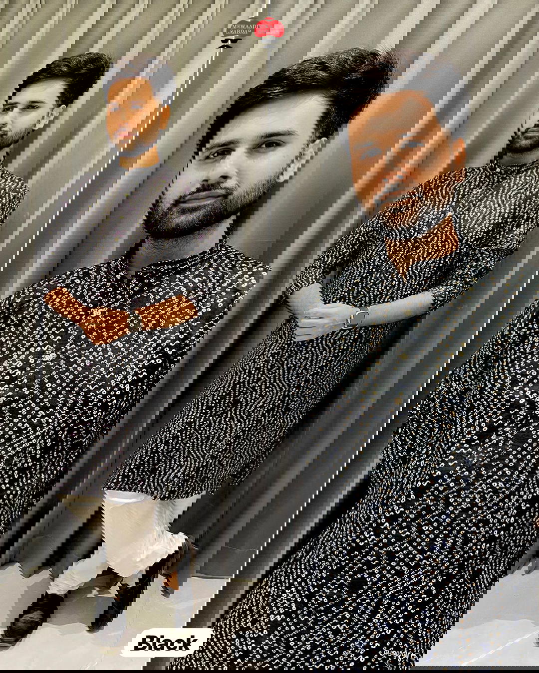 Festive Wear Bandhani Kurtapajama for Men in Cotton Fabric 1