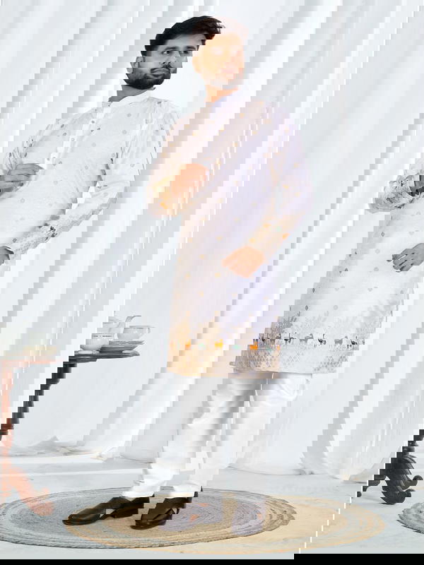 Premium Silk Jacquard Kurta Pyjama Set for Men