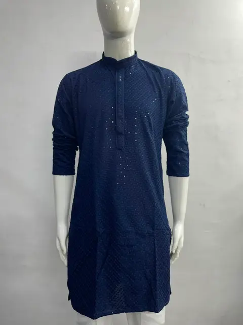 Lucknowi Chikankari Men's Kurta 8