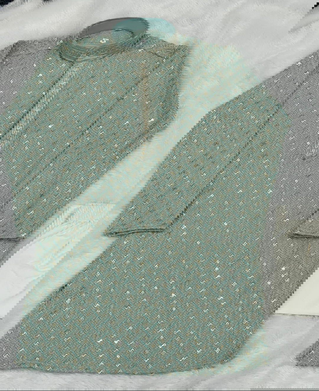 Kids Premium Ethnic Kurta pajama with Embroidery & Sequins Work 1