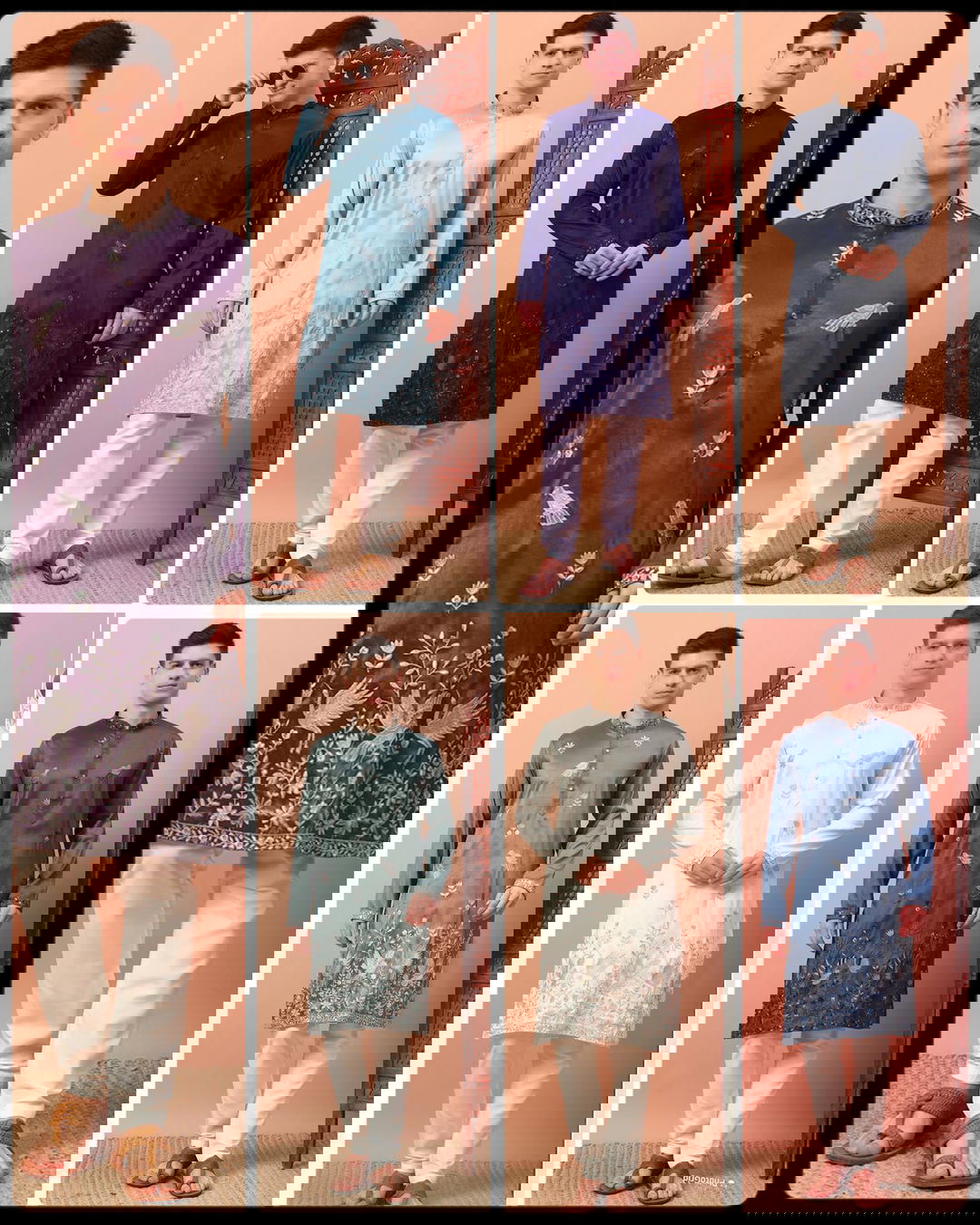 Men’s Premium Silk Kurta with Embroidery & Sequins Work 1