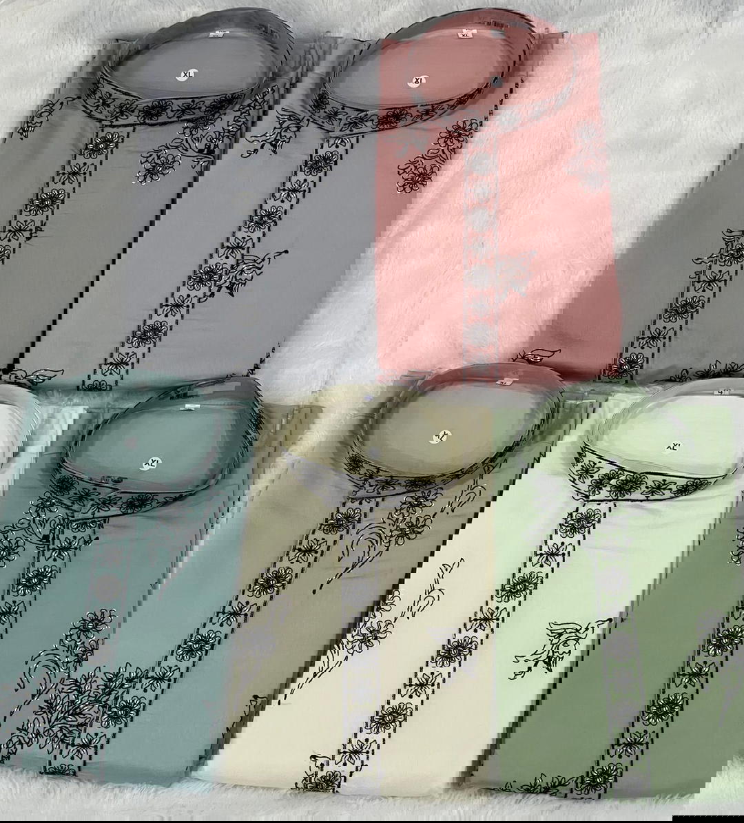 Men’s Festive Kurta with Embroidery in Roman Silk 1