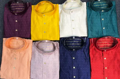 Traditional South Indian Function Wear Kurta Pyjama Set 9