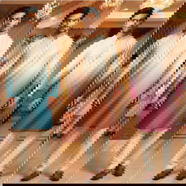 Party Wear Rayon Printed Kurta Pyjama for Men