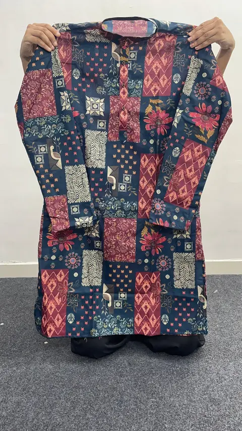 Stylish Printed Kurta With Raymond Cotton Pyjama 2