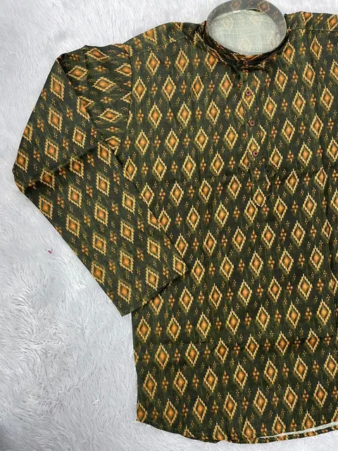 Printed Short Kurta for Men 2