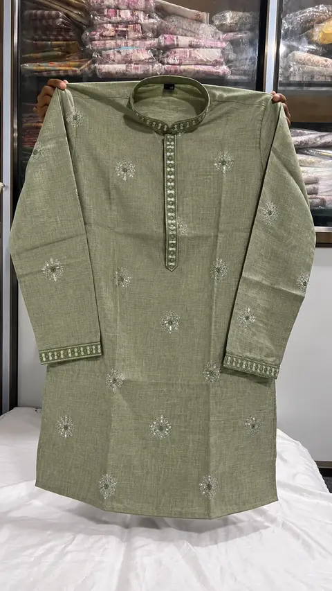 men’s linen kurta pyjama set 6