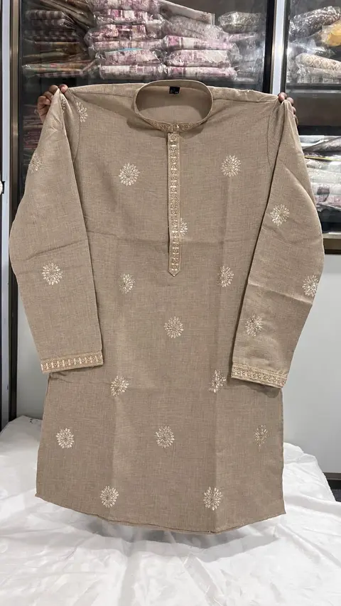 men’s linen kurta pyjama set 4