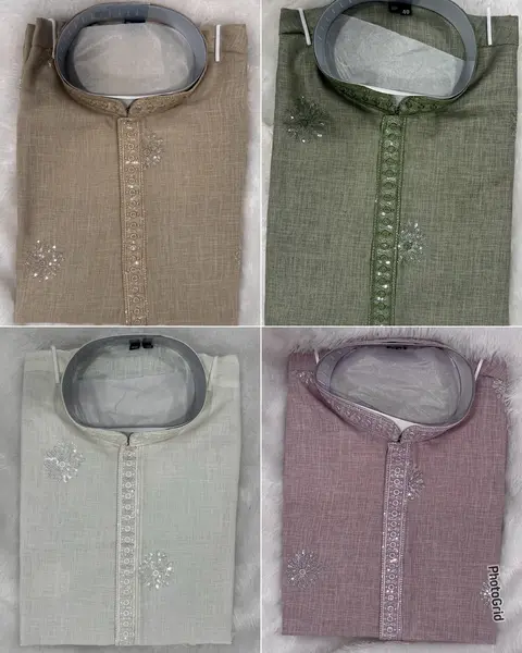 men’s linen kurta pyjama set 2
