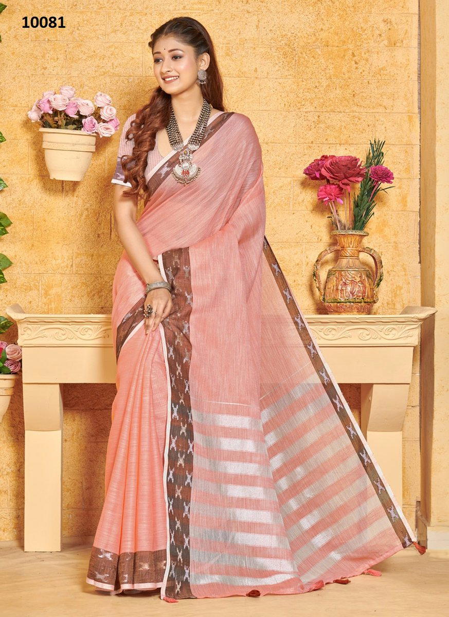 AARUSHI BY SANGAM PRINTS LINEN SAREE MANUFACTURER IN INDIA 1