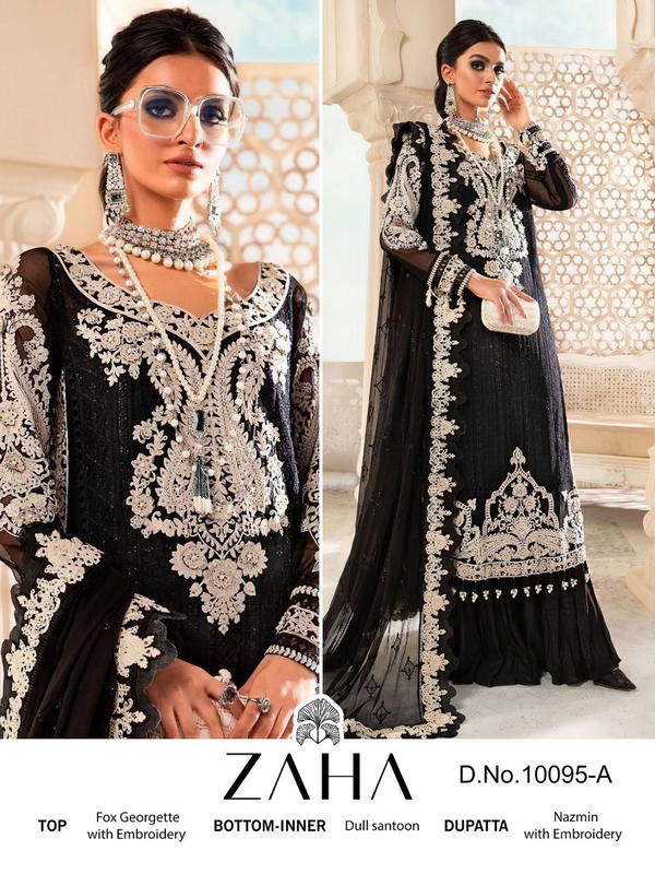ZAHA 10095 COLOUR'S 10095A & 10095B Pakistani Salwar suit wholesaler in gujarat