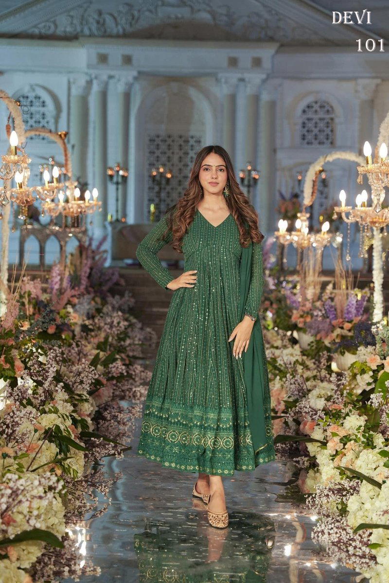 D.NO. 101 BY MOKSH EMBROIDERY GOWN WHOLESALER IN INDIA 1