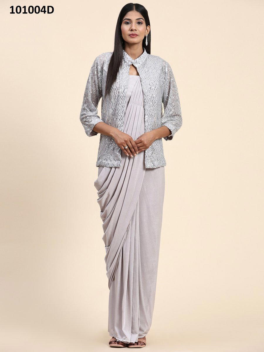 D.NO.101004A TO 101004E BY AMOHA PARTY WEAR SAREE MANUFACTURER IN INDIA 1